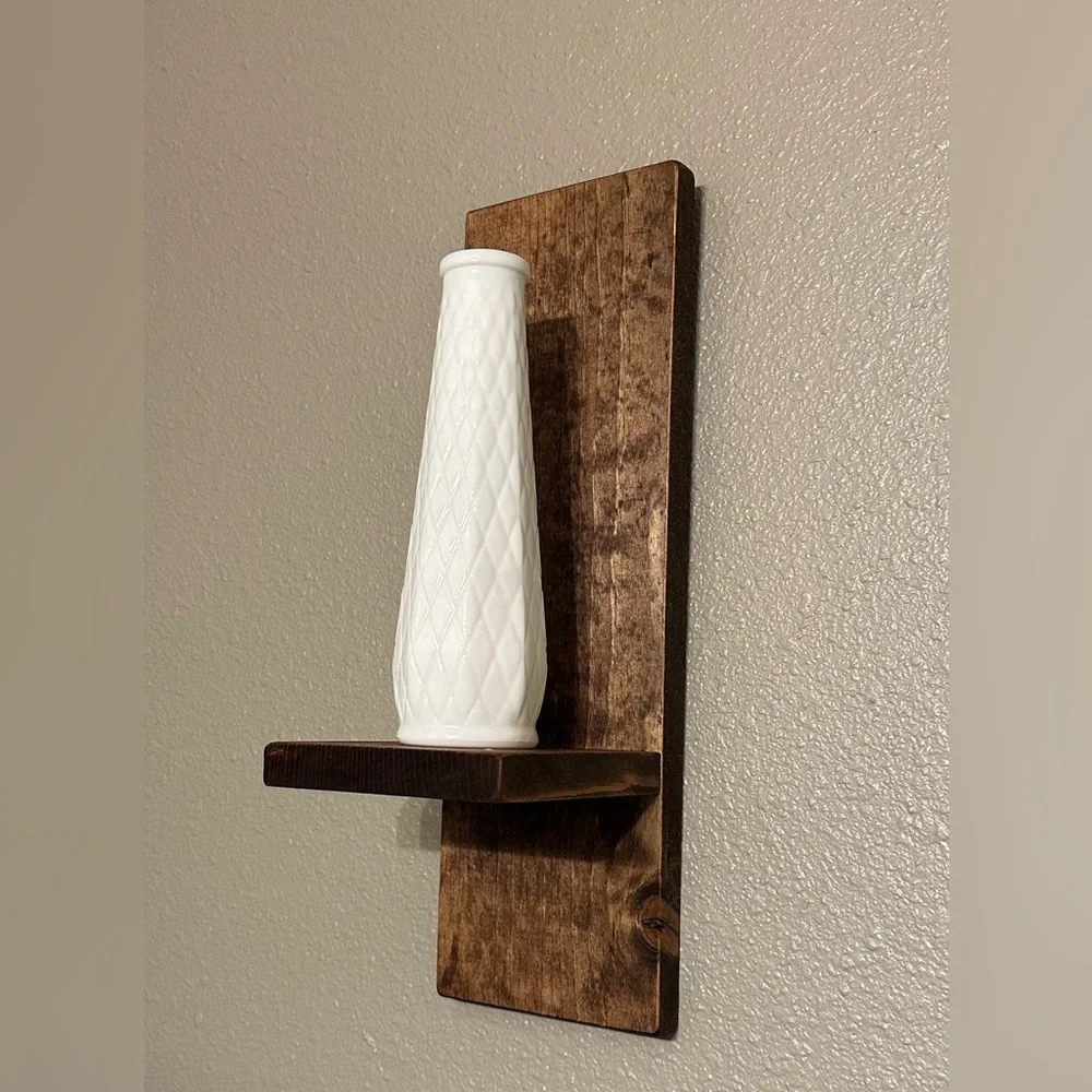 Modern Shape Rustic Pine Wooden Shelf - Picture 1 of 6